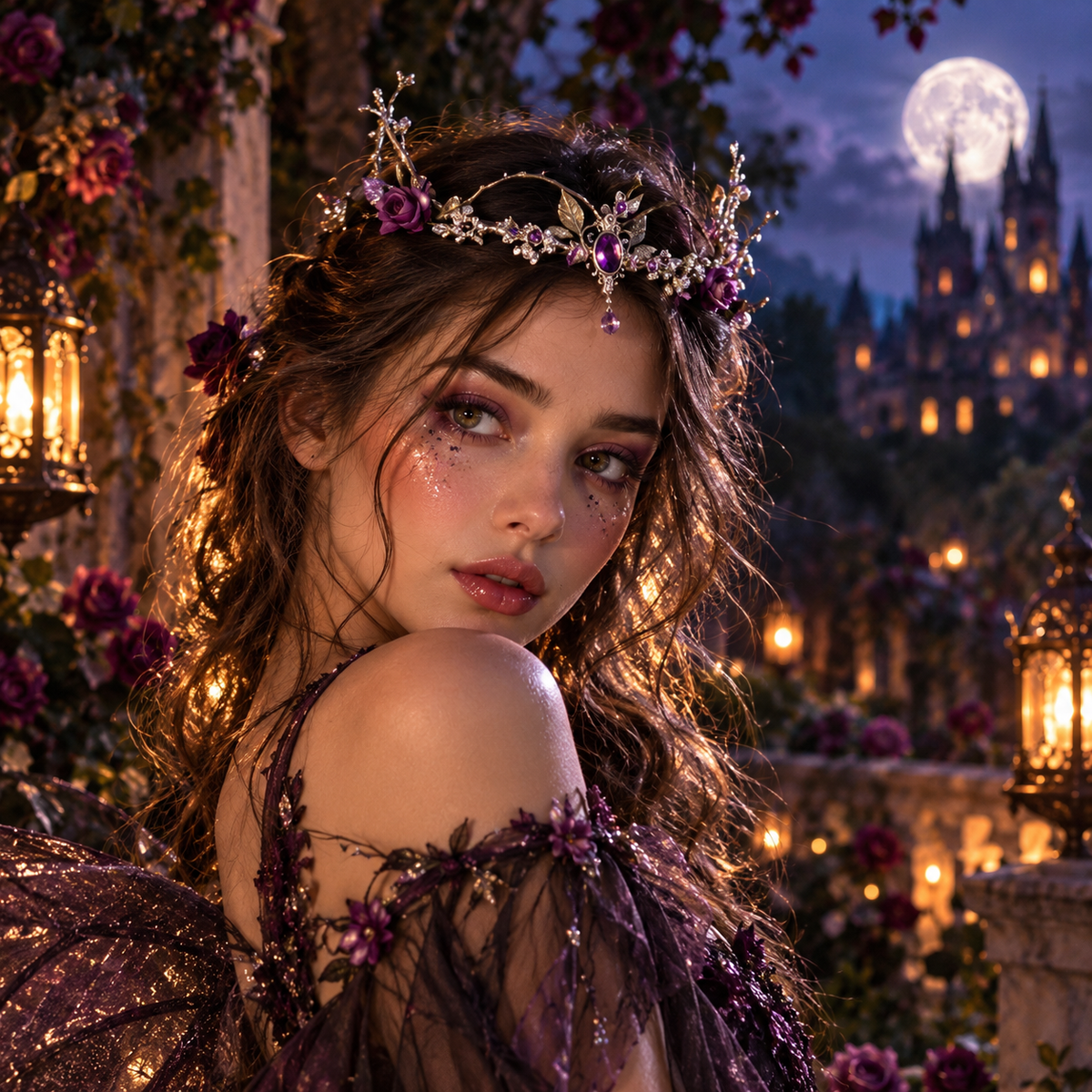 Twilight Plum Blossom Fairy Crown